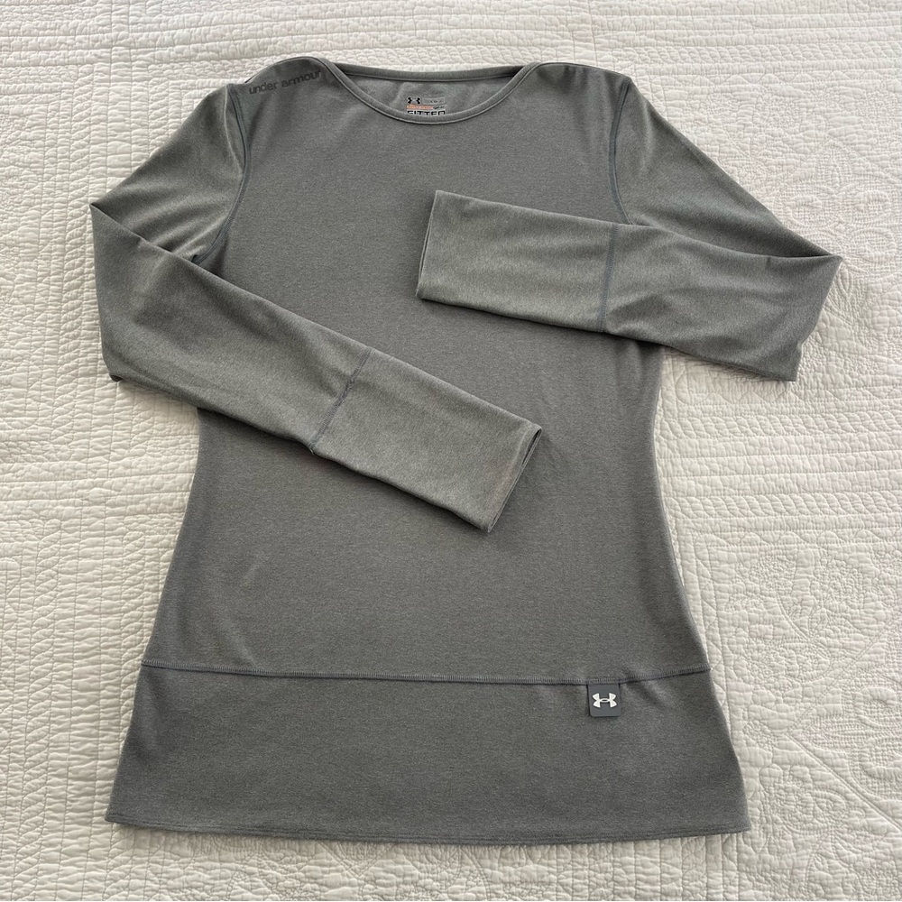 Under Armour Women's Large Fitted All Season Gear Gray Long Sleeve Pullover Top